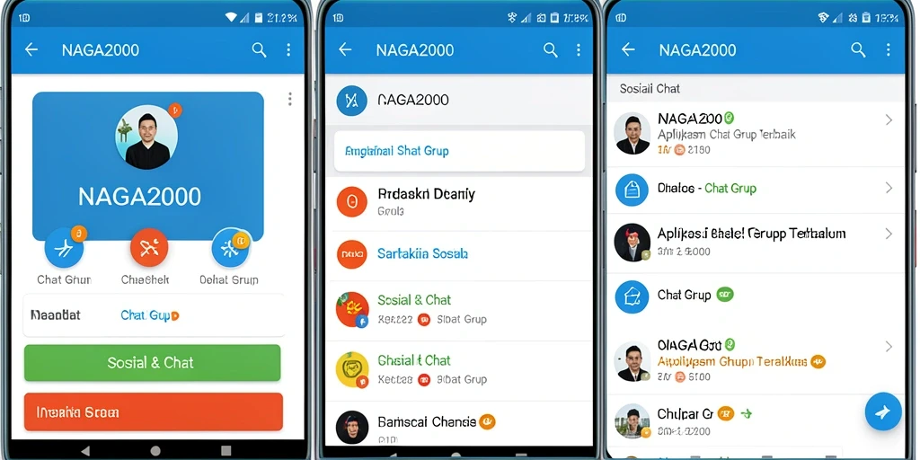 Tampilan antarmuka pengguna NAGA2000 yang intuitif untuk Chat Grup.