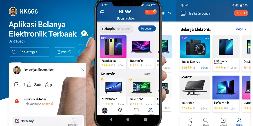 Antarmuka aplikasi NK666 yang menarik dan fungsional untuk belanja elektronik.