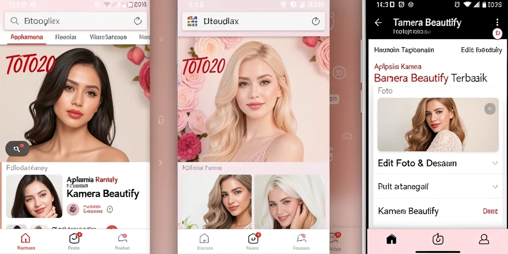 Tampilan antarmuka TOTO20 yang menarik dengan fitur Kamera Beautify.