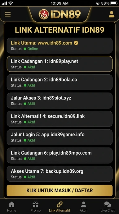 Tampilan link alternatif idn89