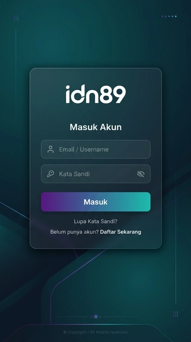 Tampilan halaman login idn89