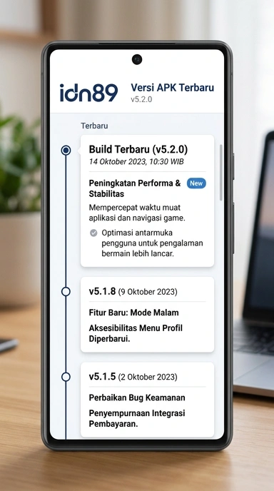 Tampilan riwayat versi idn89